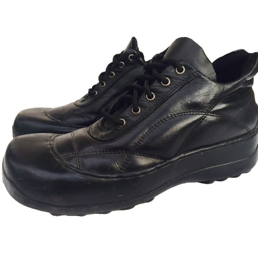 Wanted Women's Size 7 Shoes Black Leather Chunky Oxford Platform Y2K 90s Grunge